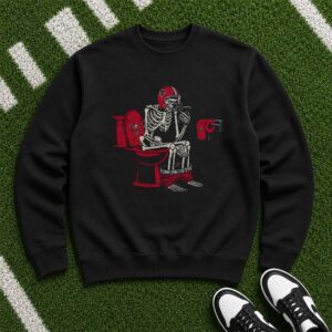 Falcons Skeleton Sitting On Tampa Bay Buccaneers Toilet Funny Rivalry Atlanta Falcons NFL T-Shirt