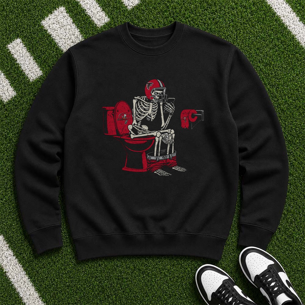 Falcons Skeleton Sitting On Tampa Bay Buccaneers Toilet Funny Rivalry Atlanta Falcons NFL T-Shirt Falcons Skeleton Sitting On Tampa Bay Buccaneers Toilet Funny Rivalry Atlanta Falcons NFL T-Shirt