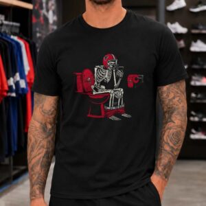 Falcons Skeleton Sitting On Tampa Bay Buccaneers Toilet Funny Rivalry Atlanta Falcons NFL T-Shirt
