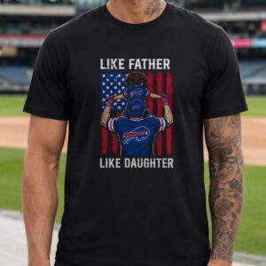 Father Daughter Buffalo Bills American Flag Football Family Gift T-Shirt