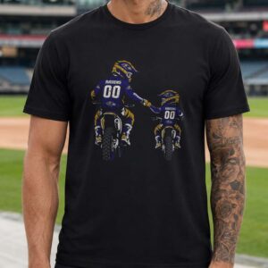 Father Son Motocross Dirt Bike Dad And Kid Ravens Fan Baltimore Ravens NFL T-Shirt