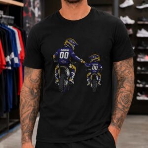 Father Son Motocross Dirt Bike Dad And Kid Ravens Fan Baltimore Ravens NFL T-Shirt