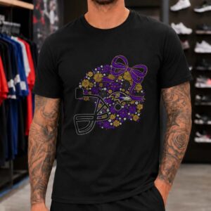 Floral Baltimore Ravens Helmet Women Football Lover Gift T-Shirt