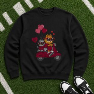 Garfield And Nermal Arizona Cardinals Valentine_s Day T-Shirt