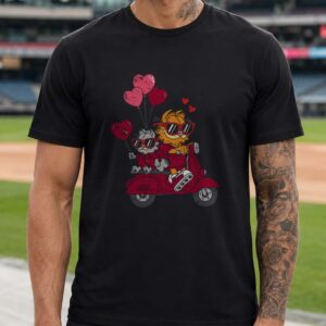 Garfield And Nermal Arizona Cardinals Valentine_s Day T-Shirt