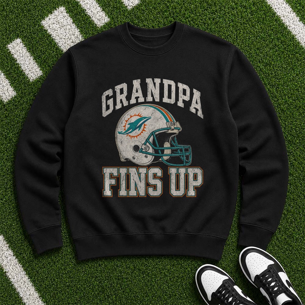 Grandpa Fins Up Miami Dolphins Shirt Gift for Dolphins Grandfather Grandpa Fins Up Miami Dolphins Shirt Gift for Dolphins Grandfather