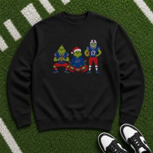 Grinch Buffalo Bills Josh Allen No 17 Christmas Football Holiday T-Shirt