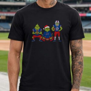 Grinch Buffalo Bills Josh Allen No 17 Christmas Football Holiday T-Shirt