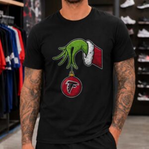 Grinch Hand Atlanta Falcons Christmas Ornament Holiday Football Fan T-Shirt