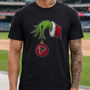 Grinch Hand Atlanta Falcons Christmas Ornament Holiday Football Fan T-Shirt
