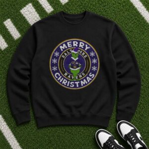 Grinch Merry Christmas Baltimore Ravens Holiday Funny Football T-Shirt