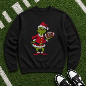 Grinch Santa Atlanta Falcons Christmas Football Fan T-Shirt