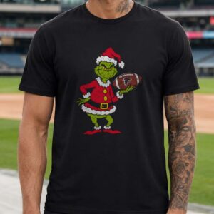 Grinch Santa Atlanta Falcons Christmas Football Fan T-Shirt