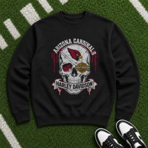 Harley Davidson Arizona Cardinals Skull T-Shirt