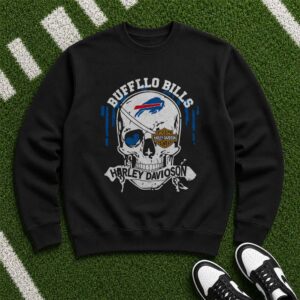 Harley Davidson Skull Biker Buffalo Bills Fan T-Shirt (1)
