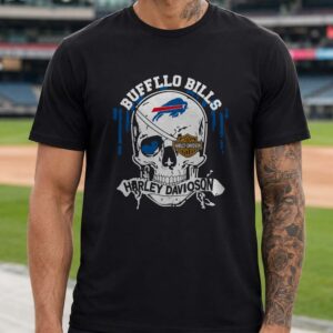 Harley Davidson Skull Biker Buffalo Bills Fan T-Shirt (1)