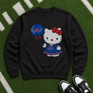 Hello Kitty Buffalo Bills Dress Balloon Cute Girls Football T-Shirt