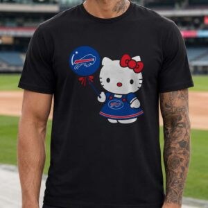 Hello Kitty Buffalo Bills Dress Balloon Cute Girls Football T-Shirt