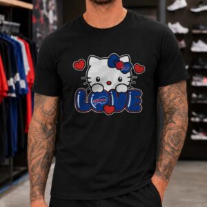 Hello Kitty I Love Bills Cute Girls Women Fan Buffalo Bills NFL T-Shirt