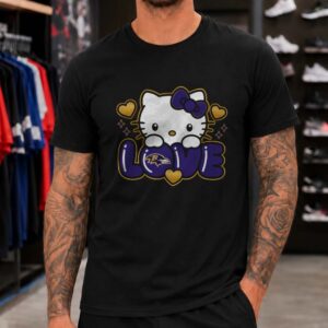 Hello Kitty Love Women Baltimore Ravens Fan T-Shirt