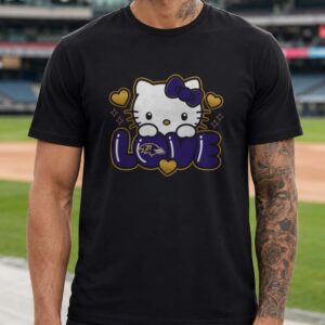 Hello Kitty Love Women Baltimore Ravens Fan T-Shirt