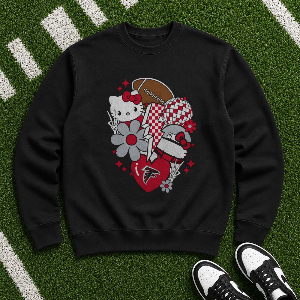 Hello Kitty Skeleton Disco Collage Trendy Women Atlanta Falcons NFL T-Shirt Hello Kitty Skeleton Disco Collage Trendy Women Atlanta Falcons NFL T-Shirt