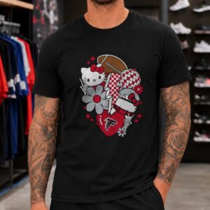 Hello Kitty Skeleton Disco Collage Trendy Women Atlanta Falcons NFL T-Shirt