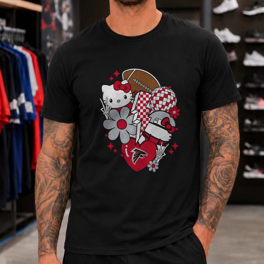 Hello Kitty Skeleton Disco Collage Trendy Women Atlanta Falcons NFL T-Shirt Hello Kitty Skeleton Disco Collage Trendy Women Atlanta Falcons NFL T-Shirt