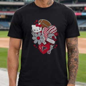 Hello Kitty Skeleton Disco Collage Trendy Women Atlanta Falcons NFL T-Shirt