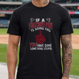 If A Falcons Fan Is Doing This You Have Done Something Stupid Atlanta Falcons Middle Finger T-Shirt