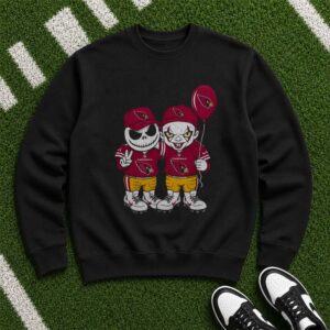 Jack Skellington And Pennywise Arizona Cardinals Halloween T-Shirt