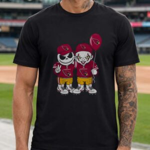 Jack Skellington And Pennywise Arizona Cardinals Halloween T-Shirt