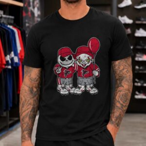 Jack Skellington And Pennywise Horror Fan Atlanta Falcons NFL T-Shirt
