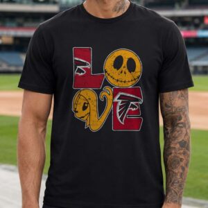 Jack Skellington And Sally Love Nightmare Before Christmas Atlanta Falcons NFL T-Shirt