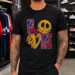 Jack Skellington And Sally Nightmare Before Christmas Love Women Buffalo Bills T-Shirt