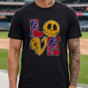 Jack Skellington And Sally Nightmare Before Christmas Love Women Buffalo Bills T-Shirt