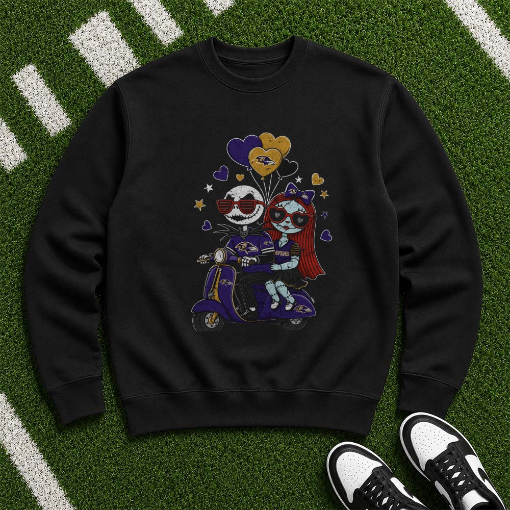 Jack Skellington And Sally Nightmare Before Christmas Valentine’s Day Baltimore Ravens T-Shirt Jack Skellington And Sally Nightmare Before Christmas Valentine’s Day Baltimore Ravens T-Shirt