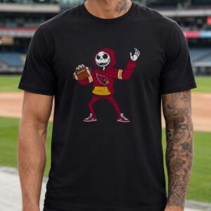 Jack Skellington Arizona Cardinals Football Halloween T-Shirt