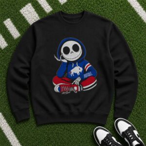 Jack Skellington Nightmare Before Christmas Horror Fan Buffalo Bills T-Shirt