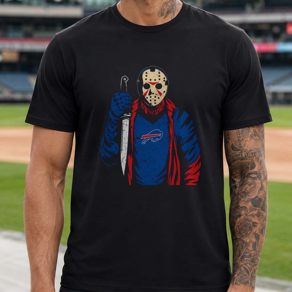 Jason Voorhees Buffalo Bills Friday The 13th Halloween Horror Football T-Shirt Jason Voorhees Buffalo Bills Friday The 13th Halloween Horror Football T-Shirt