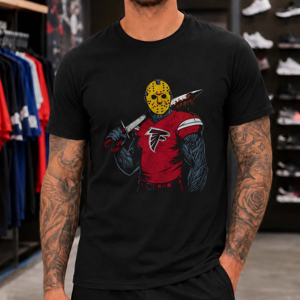 Jason Voorhees Friday The 13th Horror Fan Atlanta Falcons NFL T-Shirt Jason Voorhees Friday The 13th Horror Fan Atlanta Falcons NFL T-Shirt