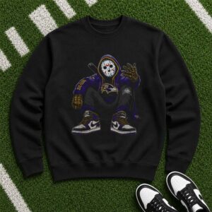 Jason Voorhees Friday The 13th Horror Fan Baltimore Ravens T-Shirt