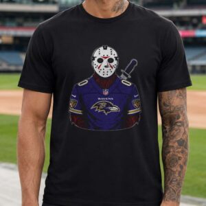 Jason Voorhees Friday The 13th Jersey Horror Fan Baltimore Ravens T-Shirt