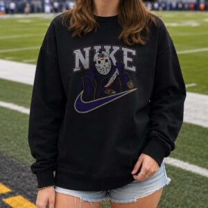 Jason Voorhees Friday The 13th Nike Parody Horror Fan Baltimore Ravens T-Shirt