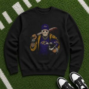 Jason Voorhees Horror Fan Friday The 13th Baltimore Ravens Halloween NFL T-Shirt
