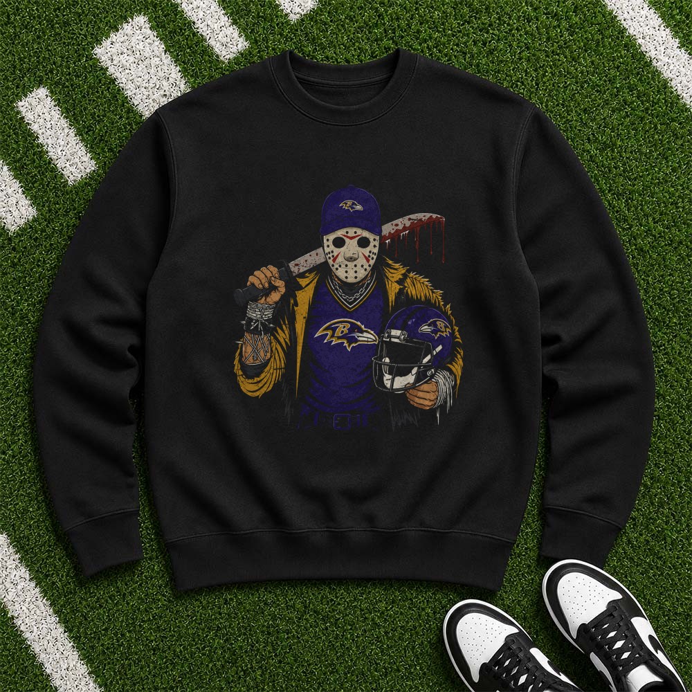 Jason Voorhees Horror Fan Friday The 13th Baltimore Ravens Halloween NFL T-Shirt Jason Voorhees Horror Fan Friday The 13th Baltimore Ravens Halloween NFL T-Shirt