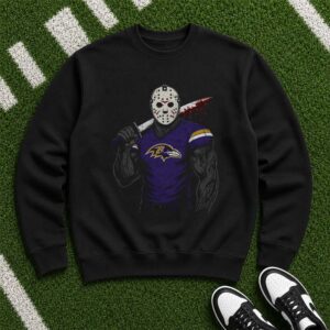 Jason Voorhees Muscle Horror Fan Baltimore Ravens Halloween NFL T-Shirt