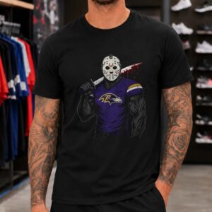 Jason Voorhees Muscle Horror Fan Baltimore Ravens Halloween NFL T-Shirt