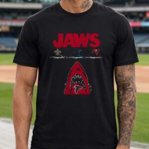 Jaws Atlanta Falcons Eating Saints Panthers Buccaneers NFC South Rivalry T-Shirt