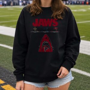 Jaws Atlanta Falcons Eating Saints Panthers Buccaneers NFC South Rivalry T-Shirt